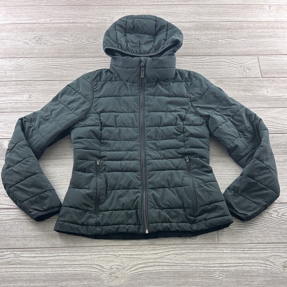 Abercrombie & Fitch Womens Stretch Lightweight Packable Puffer Jacket Black M